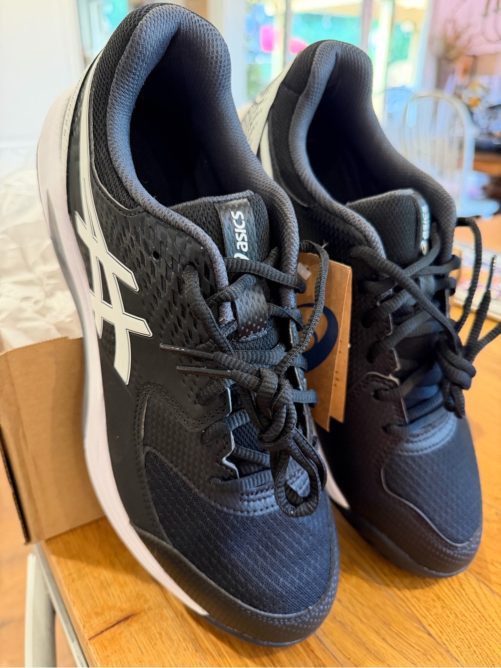 Asics Black and White Men’s Athletic Running Shoes